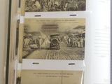 an open book with pictures of a train and people on it