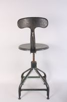tabouret d'atelier en métal repeint (photo 3)