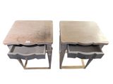pair of french painted bedside tables with drawers