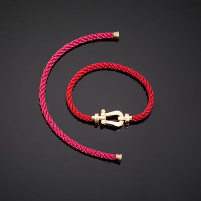 FRED « Force 10 ». Bracelet manille en or jaune 750°°° , deu…