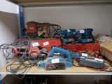 many tools on a shelf in a room