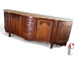 an image of a large wooden sideboard with a marble top