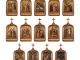 an image of a set of twelve paintings of the stations of the cross