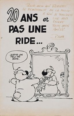 dessin représentant un homme qui se regarde dans un miroir placé devant un autre miroir