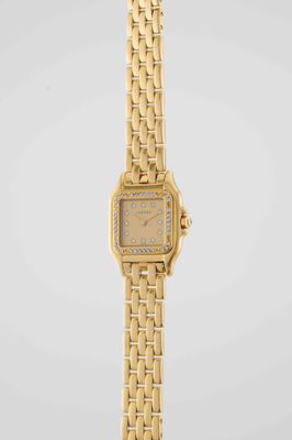 cartier ladies ' s 18k yellow gold diamond watch