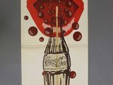 a picture of a coca cola bottle with a kiss on it