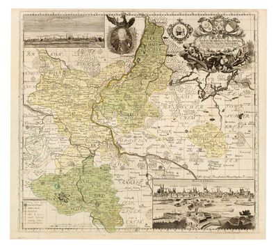 une vieille carte de l'Angleterre montrant l'étendue de la ville de Londres