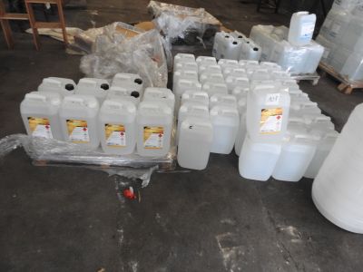 44 bidons de 20 L de pur spirit 96 %, fournisseur Nadal Alco…