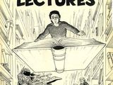 the cover of a book with a drawing of a man flying through the air