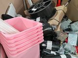 a box full of wine bottles and other items in it