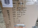 a cardboard box that has a price label on it