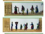 four different views of a scene with figures in different poses