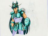 an animation drawing of a woman dressed in armor and holding a sword