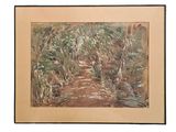 an image of a painting of a dirt road in the woods