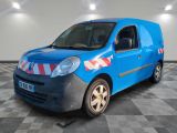 a blue van with a red and white stripe on the side