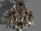 a chandelier that has a lot of crystal hanging from it