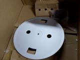 a cardboard box that has a smiley face on it