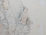 an old drawing of a man with a beard and a moustache on his face