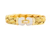 un bracelet en or jaune et diamants muni d'une double boucle