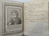 an old book with a picture of a man in a turban
