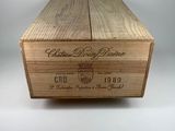 a close up of a wooden box with a label on it