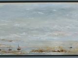 une image représentant un tableau représentant un paysage, dans un cadre