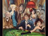 painting of a group of people playing roulette at a casino table