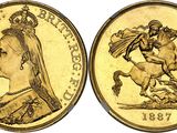 a gold sovereign coin with the image of queen victoria on it