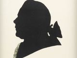 silhouette of a man with a bow in his hair