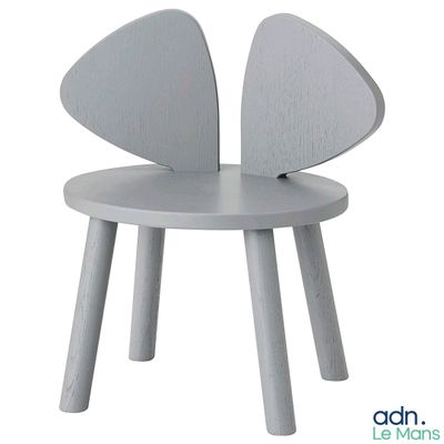 a grey chair with two wings on it