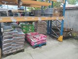 many bags of food on a pallet in a warehouse