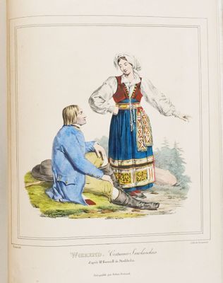 un vieux livre avec l'image d'un homme et d'une femme