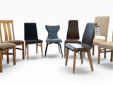 six chairs that are arranged in a circle on a white surface