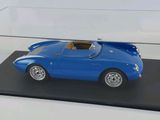 acrylic display case for a blue model of a sports car