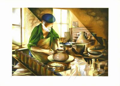 Raymond POULET (1934) - Le potier, Lithographie originale nu…