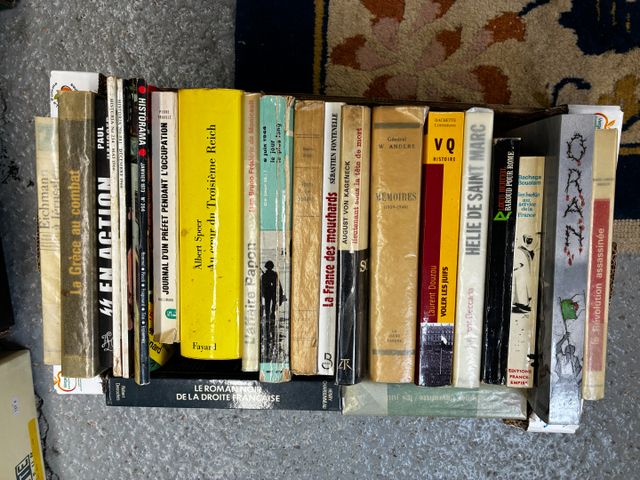 Lot de deux cartons sur la guerre, les juifs, déportation dont le...