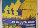 affiche française représentant un agriculteur devant un champ de pommes de terre