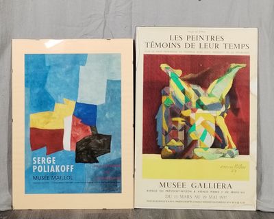 Réunion de deux affiches d'exposition "Les peintres témoins …