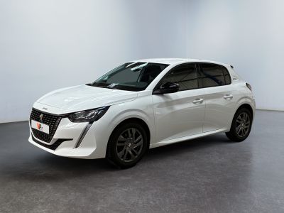 the white car is parked in a white room with a black floor