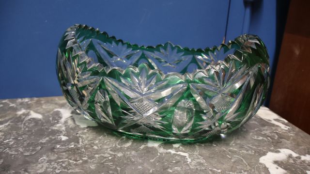 St Louis cristal : Coupe à fruit ovale. H 14 L 29 cm