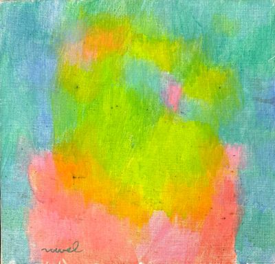 Daniel RAVEL (1915-2002) Le jaune se donne au bleu Huile sur…