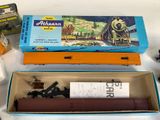 a box with a train set in it on a table