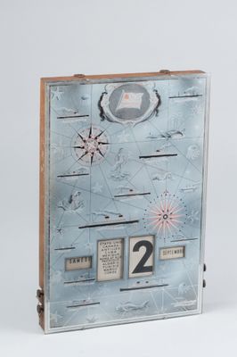 a picture of a metal box with a clock on it