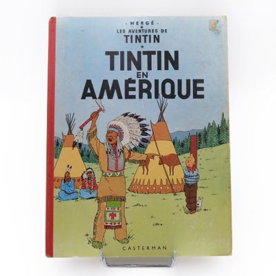 Tintin en Amérique Dos toilé rouge B35 1964
