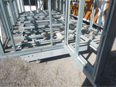 a picture of a metal structure that is being built