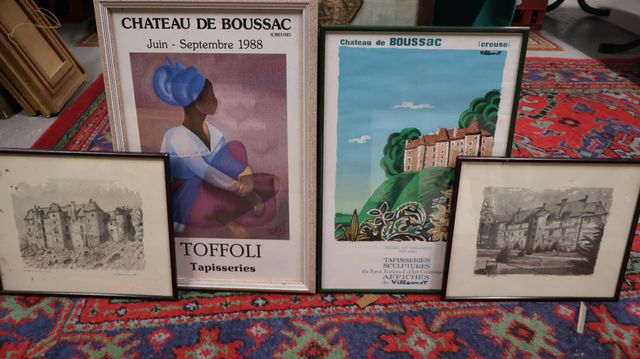 Château de Boussac (Creuse) : 2 affiches d’expositions au château...