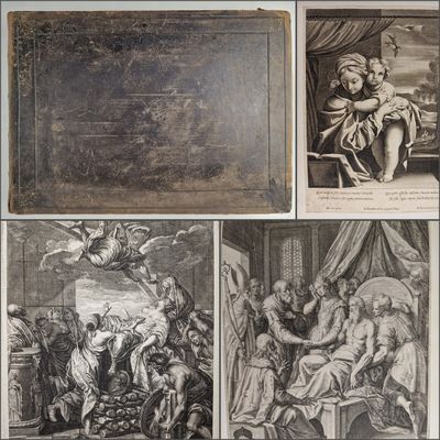 four engravings of the life of jesus, including the birth of jesus and the death of jesus