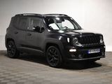 the jeep renegade is parked in a garage with a checkered floor