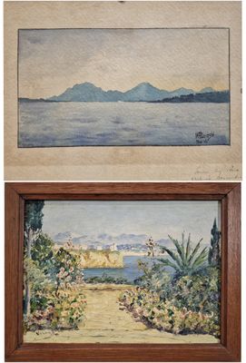 deux tableaux représentant un paysage et un tableau représentant un lac