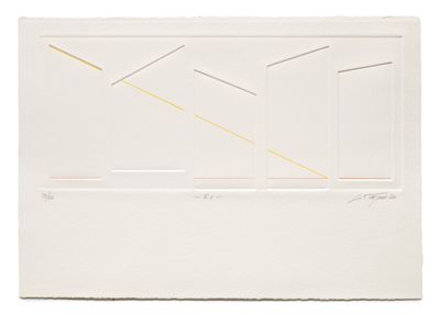 an image of a white piece of paper with yellow lines on it